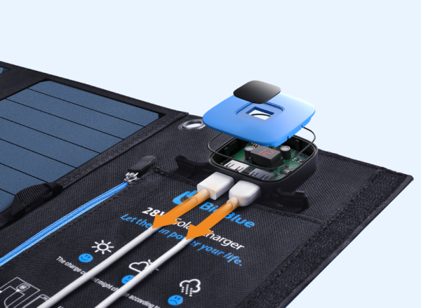 Solarpanel BigBlue 28W mit Amperemeter